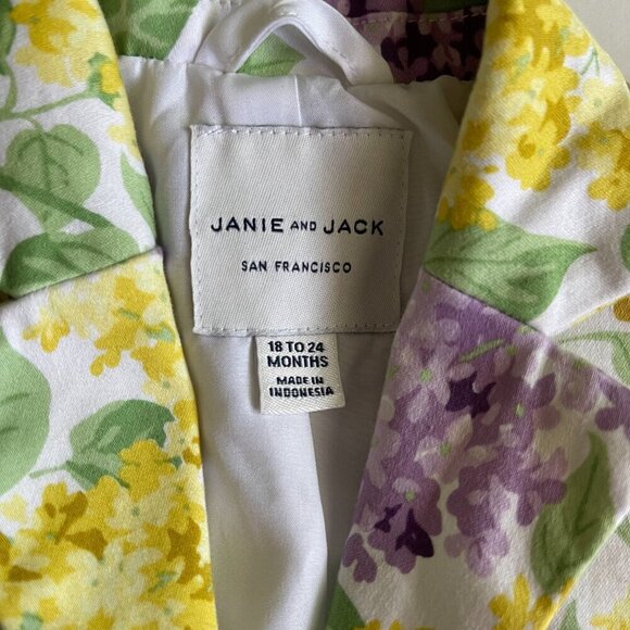 Janie and Jack Yellow and Purple Floral Toddler Jacket Size 18-24 Mo - Picture 4 of 6